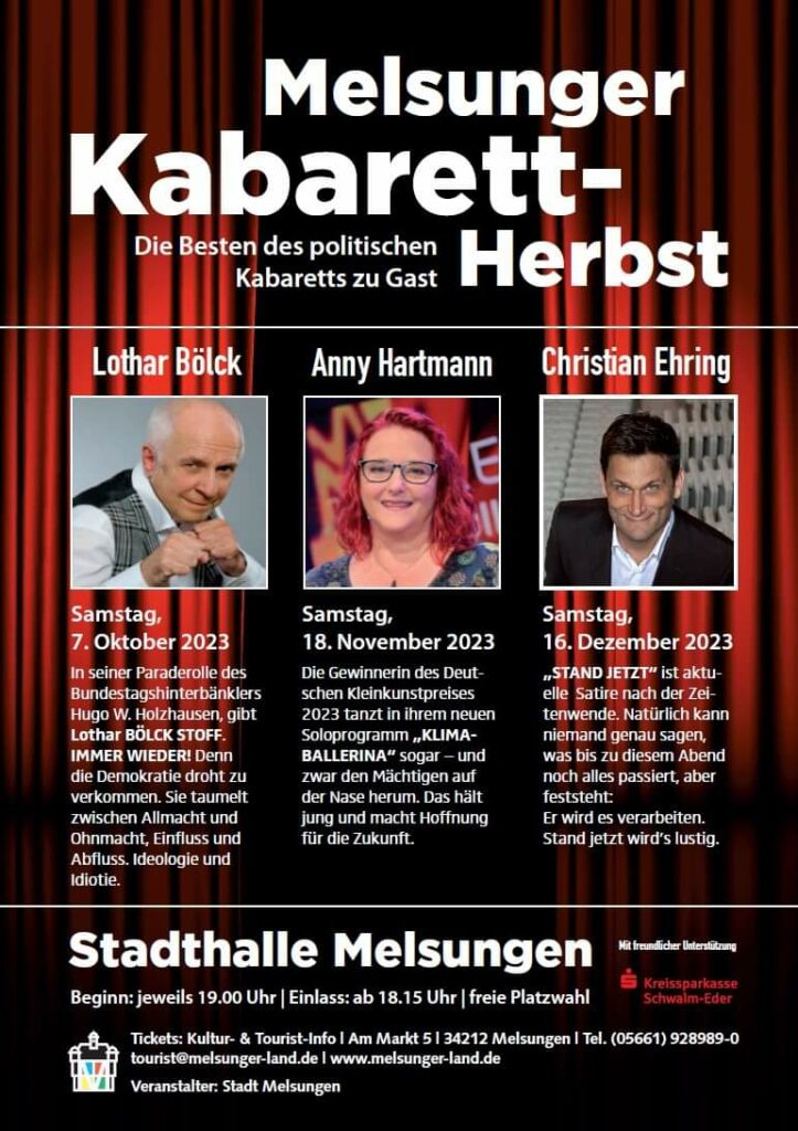 Plakat Melsunger Kabarett-Herbst 2023
