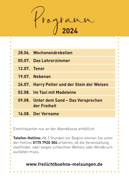 Flyer Freilichtbühne 2024